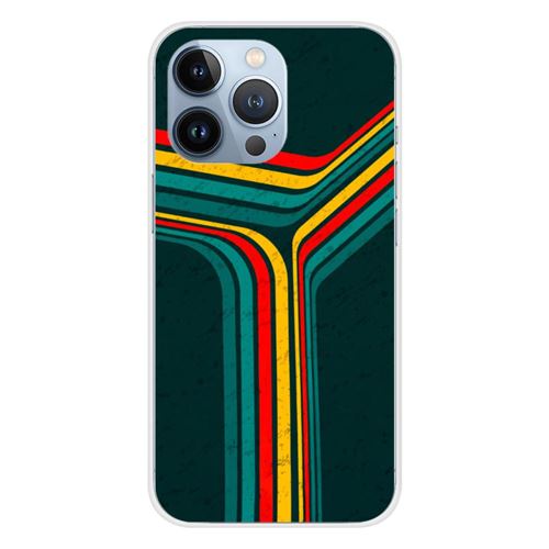 Coque en silicone imprimée compatible Apple iPhone 13 Pro Retro lines