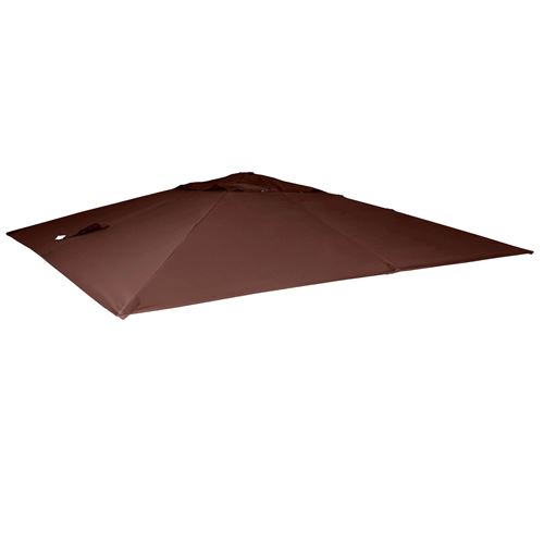 Revêtement pour parasol de luxe MENDLER HWC-A96 3,5x3,5m Ø4,95m polyester 4kg brun