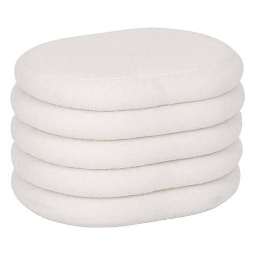 ATMOSPHERA - Pouf Coffre Giulia - Bouclette - Blanc - Image 3