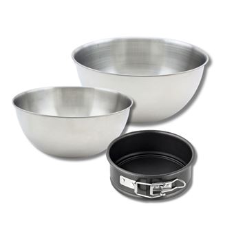 Set pâtisserie avec mini moule à manqué 12 cm, 2 bols à mixer et 1 spatule Zenker - 1