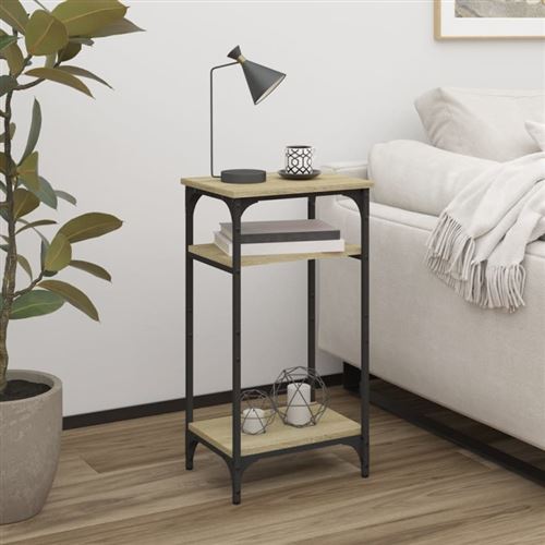 vidaXL Bijzettafel 40x30x75 cm bewerkt hout sonoma eikenkleurig825798