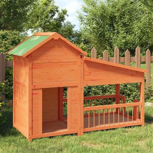 Meilleurs prix pour vidaXL Chenil marron 143x60,5x109 cm bois de pin solide