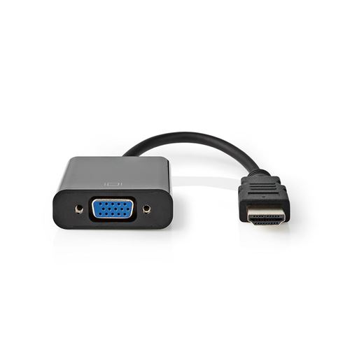 Adaptateur VGA, HDMI™ Connecteur, VGA Femelle 15p, Plaqué nickel, Droit, PVC, Blanc