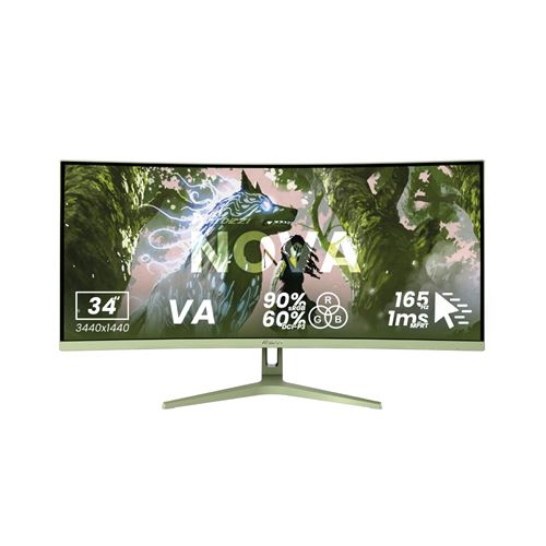 Arozzi Nova Curved 34" VA, 165Hz - Vert Forêt