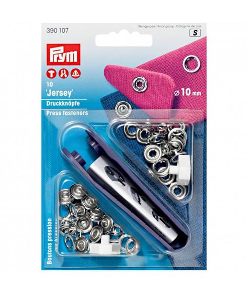 Non Communiqué Bleu Boite De 10 Boutons Pression Jersey Blanc Avec Outil 10 Mm - Prym(...)