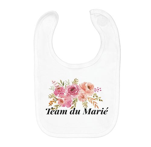 Fabulous Bavoir Coton Bio Team du Marié Bouquet Aquarelle