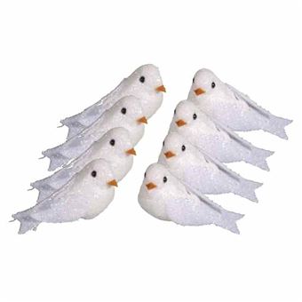 Colombes décoratives pailletées 3 x 1,5 x 1,2 cm - 1