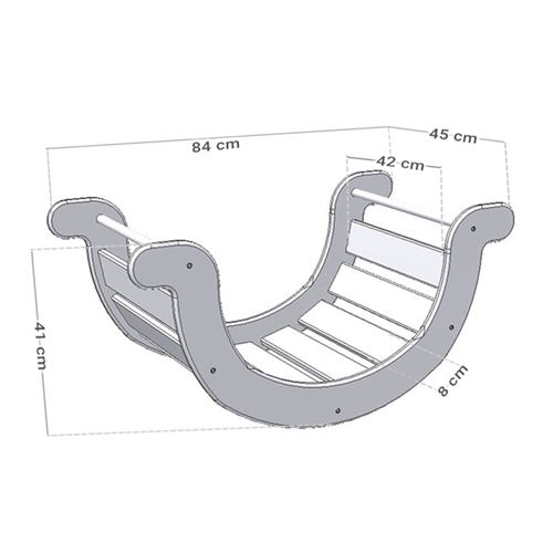 Planche d'équilibre YUPEE - bois massif arc-en-ciel - Jeux à