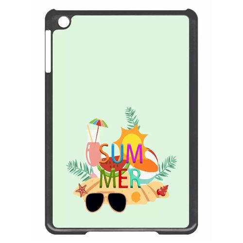 Coque tablette My-Kase pour iPad mini 2 - summer fond vert pastel - Plastique Noir