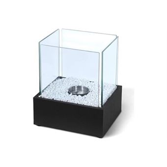 Jago® Cheminée de Table - Éthanol, Portable, Ronde, 16,5 x 27 cm