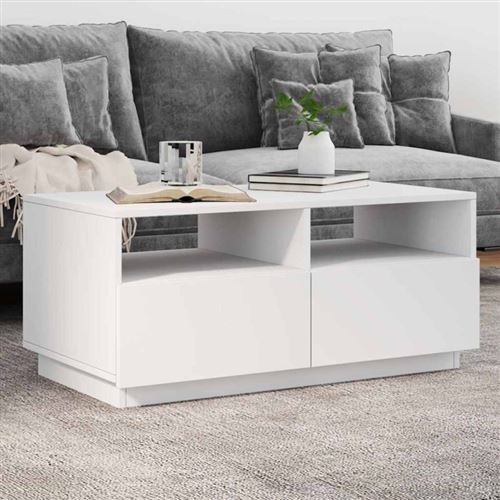 Vidaxl Blanc Table Basse Avec Lumières Led 90X49x40 Cm - Image 3