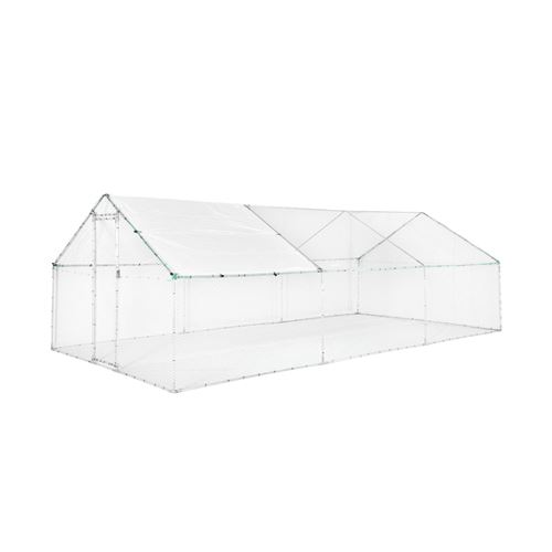 Meilleurs prix pour Enclos pour poulailler 18 m² - Babette - Volière en acier galvanisé bâche de toit imperméable et anti UV porte avec loquet enclos pour animaux 3x6m