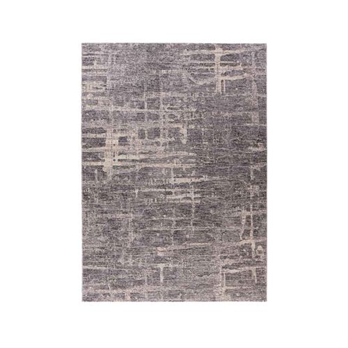Tapis Tissé Imprimé Abstrait "Jaka" Gris 120 x 170 cm