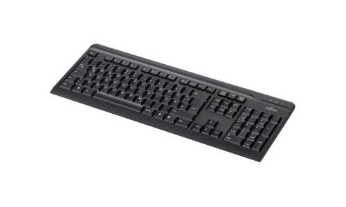 Fujitsu KB410 - Toetsenbord - USB - Pools - zwart - voor Celsius J550, M7010, M770, W580; ESPRIMO G558, P558, Q958; FUTRO Q940, S5010, S7010, S9010