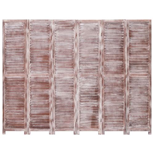 vidaXL Cloison de séparation 6 panneaux Marron 210x165 cm Bois