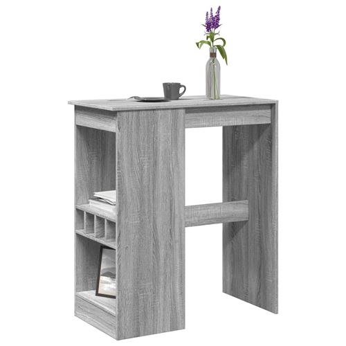 Table de bar vidaXL avec étagères sonoma gris bois d'ingénierie