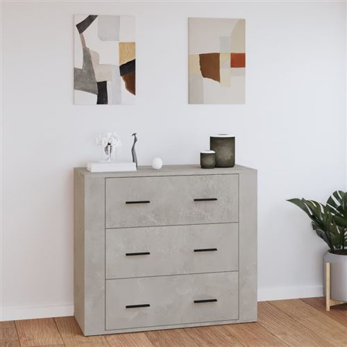 VIDAXL - Buffet - Gris béton - 80x33x70 cm - Image 3