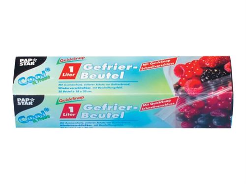 PAPSTAR QuickSnap - Sac de congélation - 1 L - blanc (pack de 20)