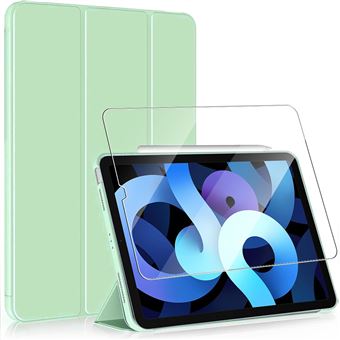 Coque + Verre Trempé pour iPad 10,2 Pouces (7/8/9ème Génération, 2019/2020/2021) Protection Slim avec Fonction Support - Vert - BOOLING - 1