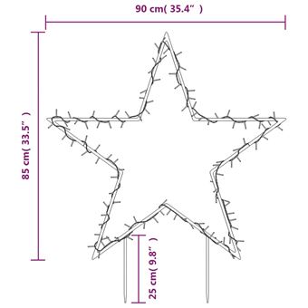 Guirlande Lumineuse à Led Etoile 135cm Blanc