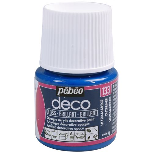 Peinture acrylique opaque brillante - bleu moyen - 45 ml #0