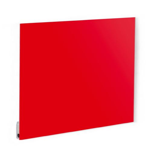 Radiateur électrique plat panneau rayonnant en verre 60x60 cm - 400W Couleur - Rouge, Thermostat - OUI