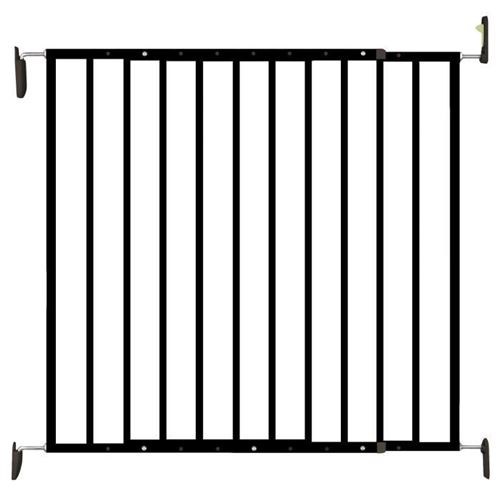 Barrière de sécurité Enfant LEA NOIRE - Noir - 64 a 113cm - Acier - Barrière à portillon