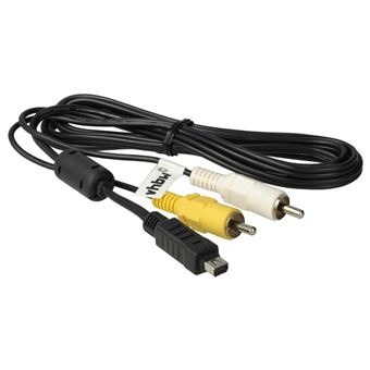 vhbw Adaptateur audio video AV câble en composite compatible avec Olympus Tough TG-810, TG-820, TG-830, TG-870, TG-Tracker appareil photo - 1