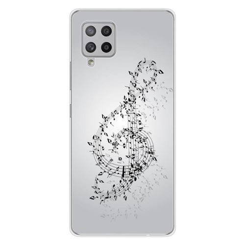 Coque en silicone imprimée compatible Samsung Galaxy A42 5G Valse des notes