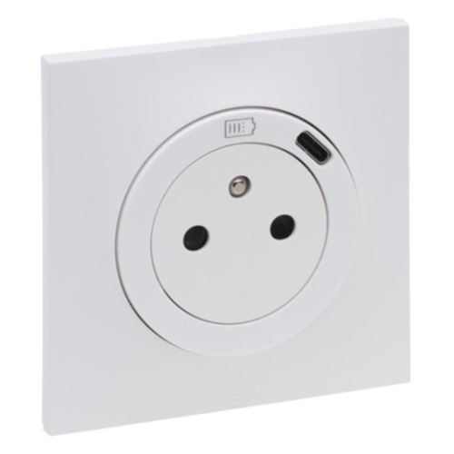Legrand - Prise de courant avec chargeur USB-C 16A Blanc - Neptune