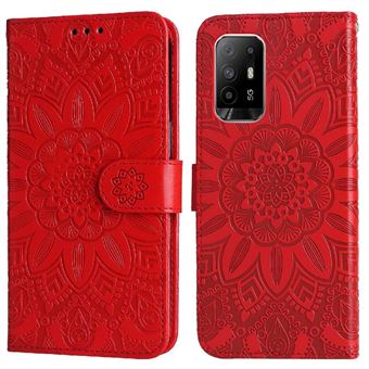 Housse Flip Cuir Pour Oppo Reno6 Pro+ 5G - Coque Fleur Avec Rabat, Bumper Silicone Inclus