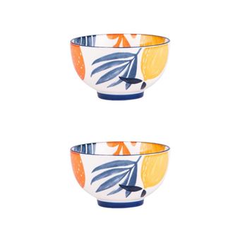Bol Sicilia 13 cm (lot de 2) - Table Passion - Décoré - Grès - 1
