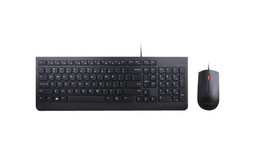 Lenovo Essential Wired Combo - Ensemble clavier et souris - USB - US avec le symbole de l'euro