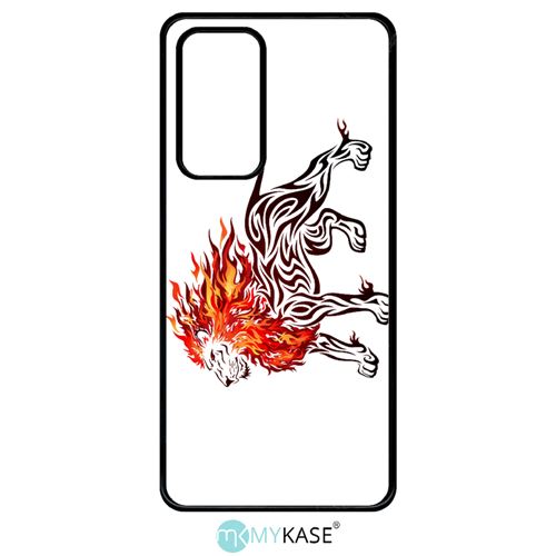 Coque My-Kase pour P40 - lion en feu - Plastique Noir