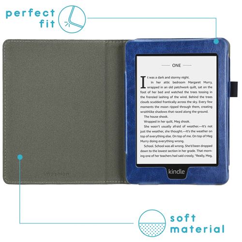 Coque Portefeuille Livre Cuir Etui Clapet L02 pour  Kindle Paperwhite  6 inch Bleu