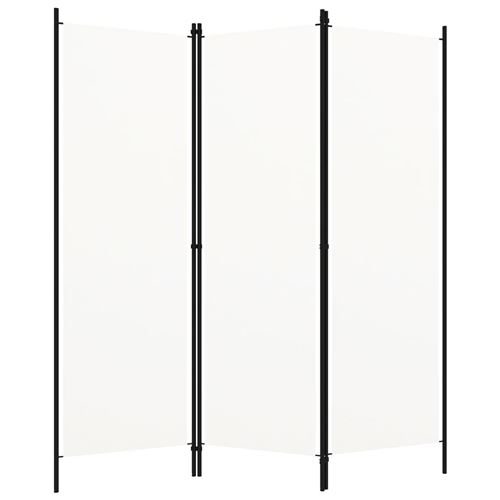 vidaXL Cloison de séparation 3 panneaux Blanc crème 150x180 cm