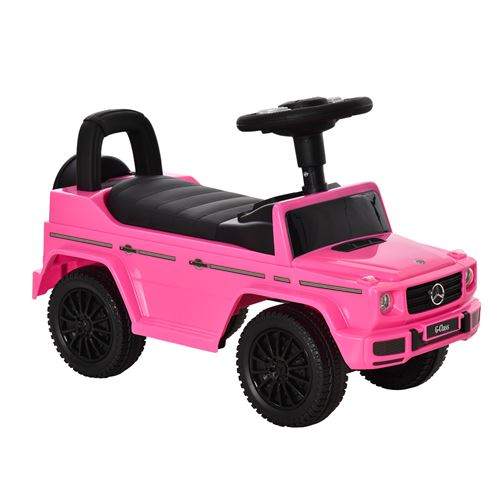 Camion porteur enfants v&eacute;hicule &agrave; pousser licence mercedes benz 12-36 mois coffre klaxon phares rose 