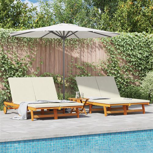 vidaXL Sonnenliege Braun 125 x 200 x 84 cm Massivholz Akazie
