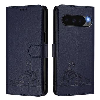 Étui de portefeuille avec fente pour carte premium - Coque en silicone mat et souple pour Pixel 10 pro (Noir