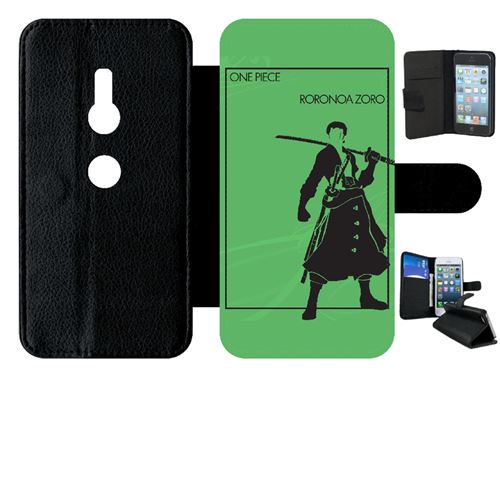 Etui My-Kase pour Xperia XZ2 - one piece roronoa zoro - Simili-cuir Noir