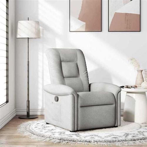 vidaXL Fauteuil réglable tissu wolk gris
