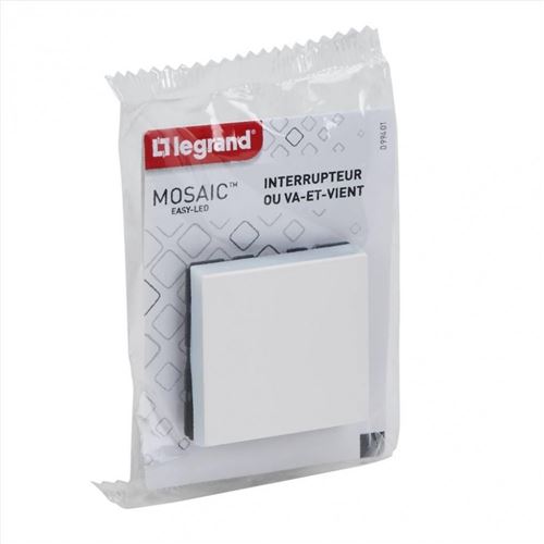 Legrand 099692 Mosaic Interrupteur ou va et Vient Double Complet, 10A,  Blanc : : Bricolage