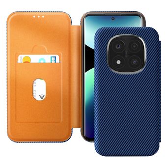 Étui Carbone pour Redmi Note 14 Pro et 14 Pro Plus Porte-Carte Avizar Bleu - 1