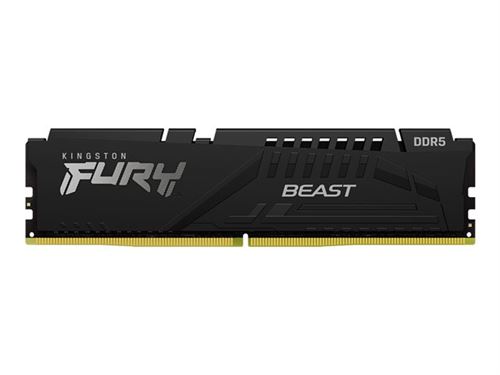 Kingston FURY Beast - DDR5 - kit - 32 Go: 2 x 16 Go - DIMM 288 broches - 5200 MHz / PC5-41600 - CL40 - 1.25 V - mémoire sans tampon - on-die ECC - noir