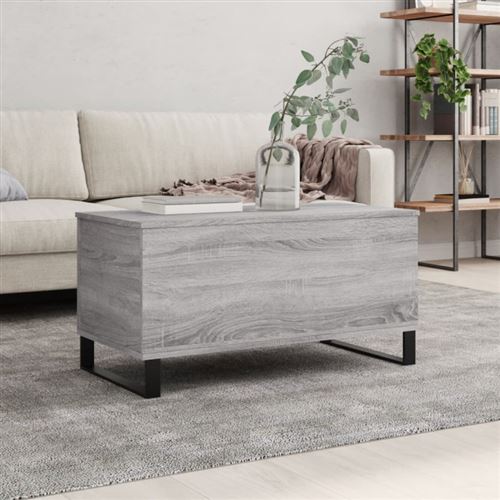 Table basse Sonoma gris 90x44,5x45 cm Bois d ingénierie