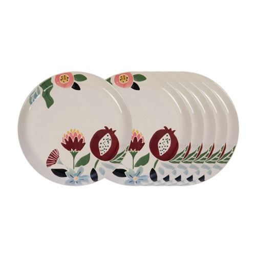 Non Communiqué Blanc Assiette Plate Bertille 25 Cm (Lot De 6) - Amadeus - Grès