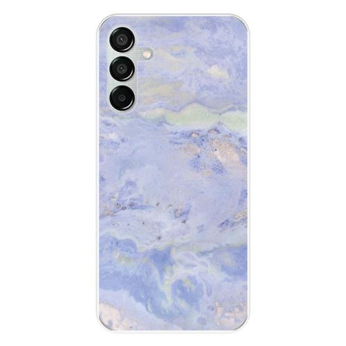 Coque en silicone imprimée compatible Samsung Galaxy M15 5G Marbre Bleu