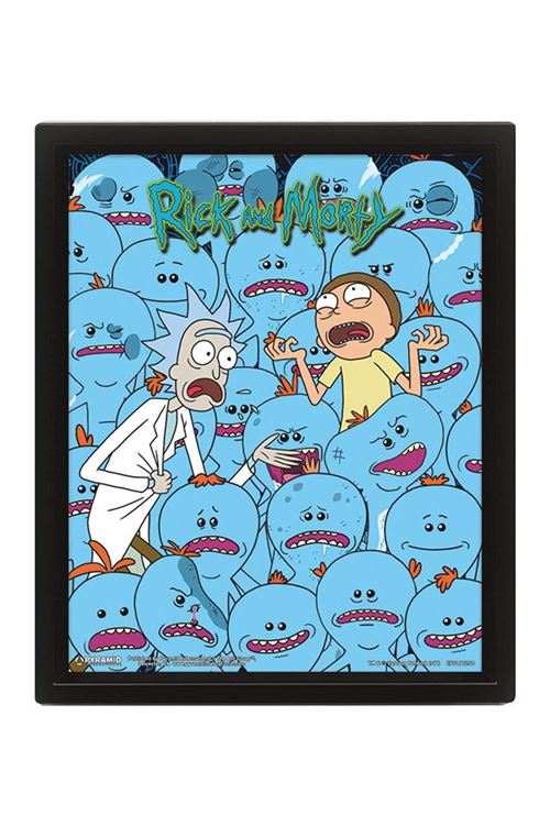 Cartoon Network Rick Et Jojo, Mr. Meeseeks Poster Lenticulaire 3d, Multicolore, 10 X 20,3 Cm