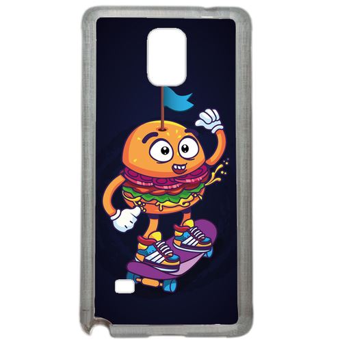 Coque Burger Fond Noir Compatible Samsung Galaxy Note 4 Transparent