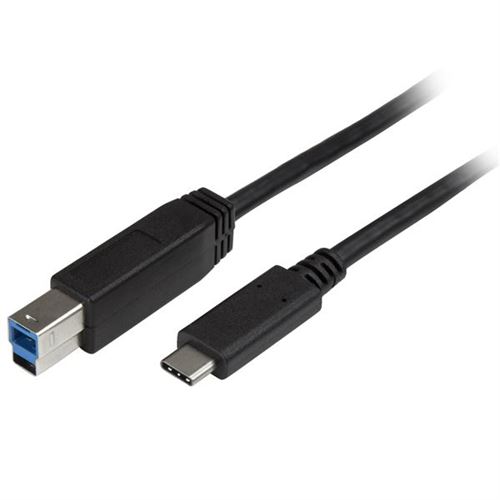 StarTech.com Câble USB-C vers USB-B de 2 m - Cordon USB Type-C vers Type-B pour imprimante - M/M - USB 3.0 - Câble USB - USB-C (M) pour USB Type B (M) - USB 3.1 Gen1 - 2 m - pour P/N: HB30C5A2CSC, HBS304A24A, SV231DHU34K6, SV231HU34K6, SV231QDPU34K, SV4